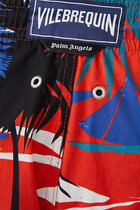 Palm Angels X Vilebrequin Hawaiian Print Swim Shorts